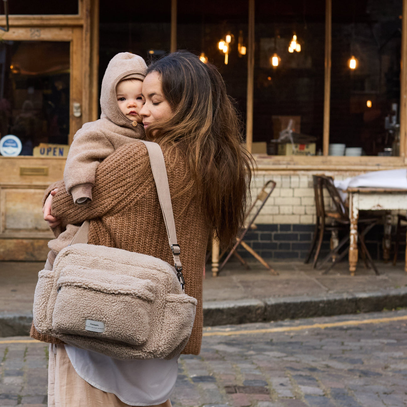 Freya Borg Eco Oversized Stroller Organiser + Buggy Clips (Beige)